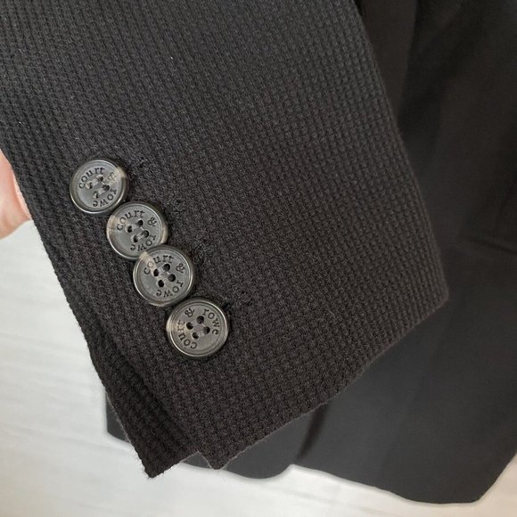 COURT & ROWE Womens Size XS Black Waffle Knit Collared Blazer Jacket - Picture 4 of 6